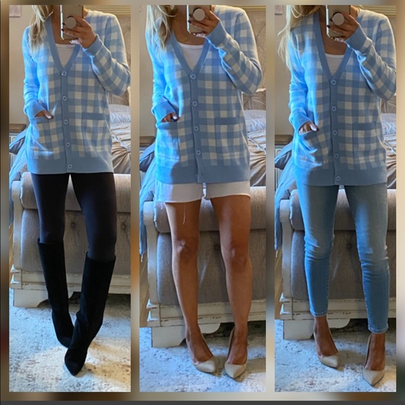 New Color ♥️Gingham pocket cardi sweater - Picture 4 of 13